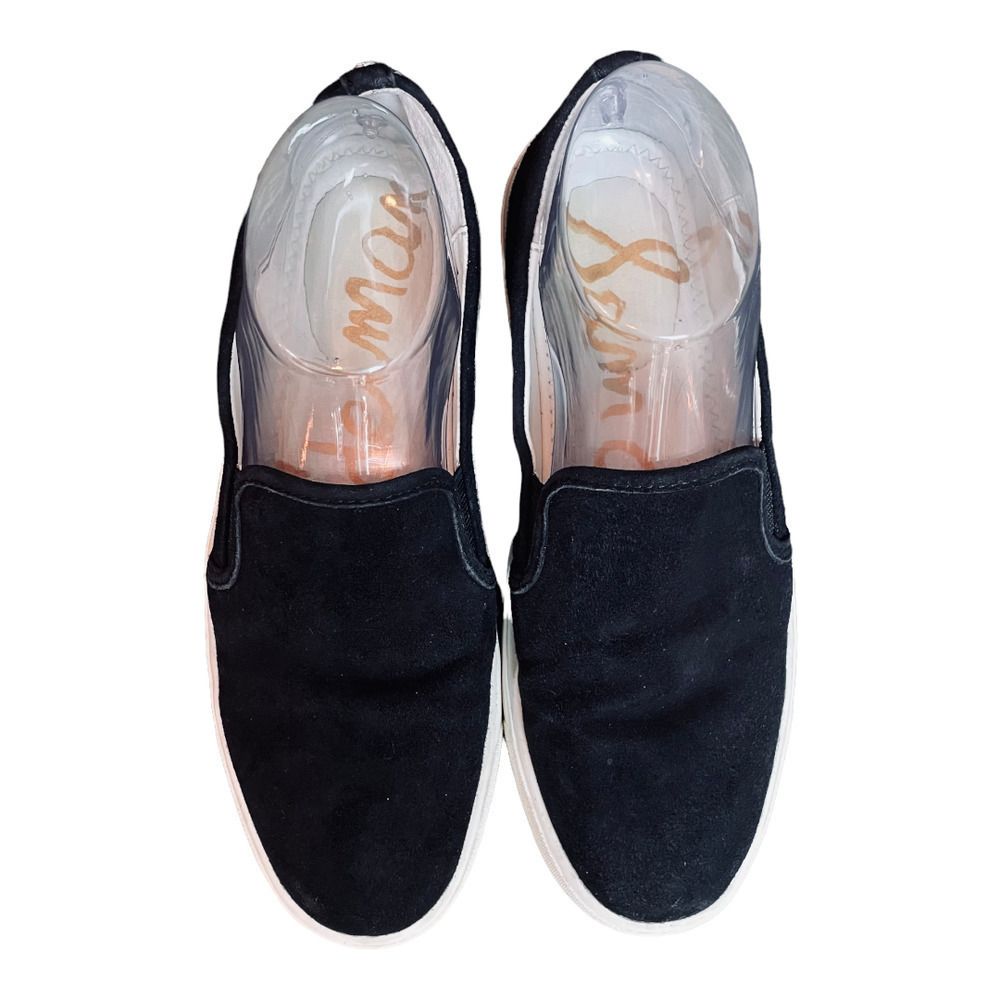 𝅺SAM Edelman Black Velvet Slip On Shoes Women’s Size 7.5 - Picture 5 of 12